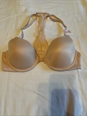 Victoria's Secret Nude Racerback Push-Up Bra with Lace